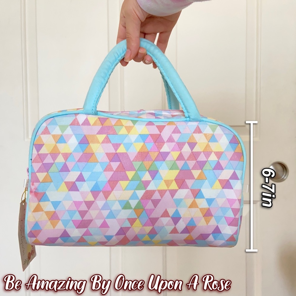 NWT Once Upon A Rose - 2 Piece Pastel Cosmetic Bag